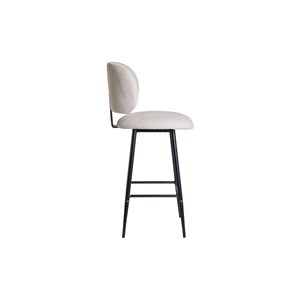 Tabourets de bar en tissu effet velours texturé beige h70 cm (lot de 2) atrium