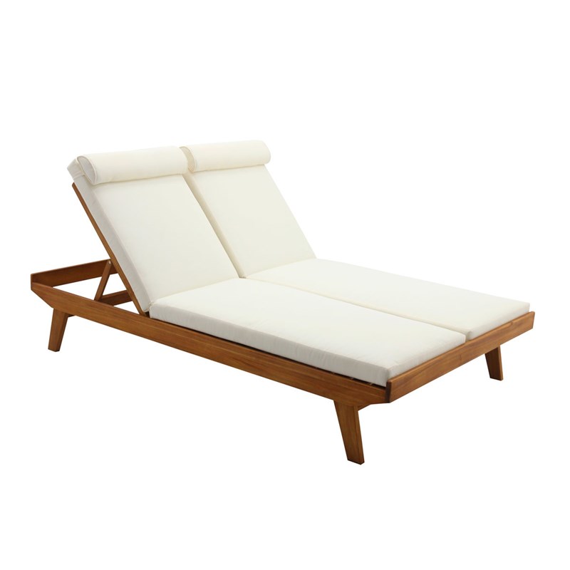 Miliboo - Bain de soleil double avec dossiers multipositions beige l127 cm caracas