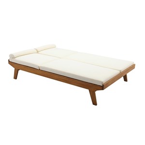 Bain de soleil double avec dossiers multipositions beige l127 cm caracas