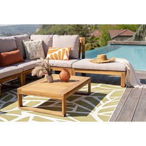 Salon de jardin d'angle 6-8 places en bois massif taupe salsa