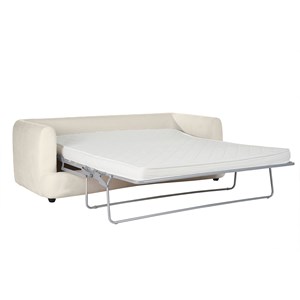 Canapé convertible déhoussable 3-4 places tissu effet velours beige clair sacha
