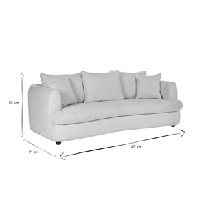 Canapé convertible déhoussable 3-4 places tissu effet velours beige clair sacha