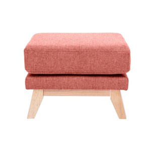 Pouf repose-pieds déhoussable en tissu effet velours texturé terracotta oslo