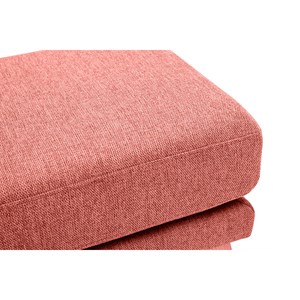 Pouf repose-pieds déhoussable en tissu effet velours texturé terracotta oslo
