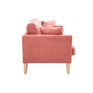 Canapé déhoussable 3 places en tissu effet velours texturé terracotta oslo