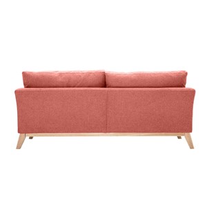 Canapé déhoussable 3 places en tissu effet velours texturé terracotta oslo