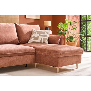 Canapé d'angle convertible réversible avec coffre 3-4 places terre brûlée driss