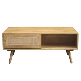 Table basse rectangulaire avec rangements en bois manguier massif l100 cm acange