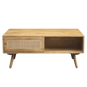 Table basse rectangulaire avec rangements en bois manguier massif l100 cm acange