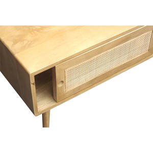 Table basse rectangulaire avec rangements en bois manguier massif l100 cm acange