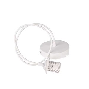 Monture e27 avec douille blanche et cordon pvc blanc