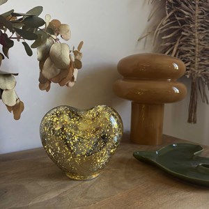 Déco cœur led doré vieilli à poser