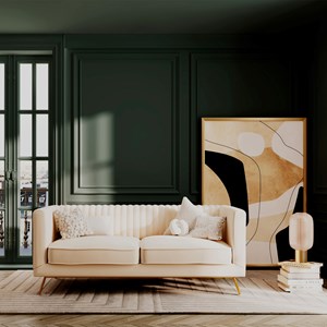 Canapé 2 places en velours beige - gatsby