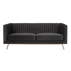 Canapé 2 places en velours gris - gatsby