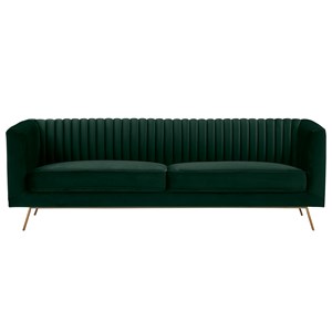 Canapé 3 places en velours vert foncé - gatsby