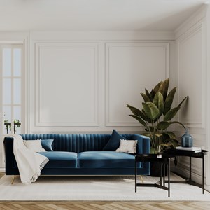 Canapé 3 places en velours bleu foncé - gatsby