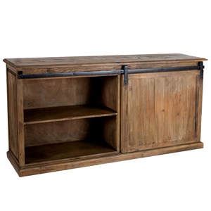 Buffet en bois recyclé, 6 tiroirs et 1 porte coulissante - sari