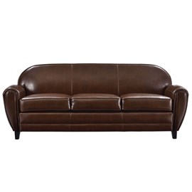 Canapé 3 places marron en croute de cuir enduite - club