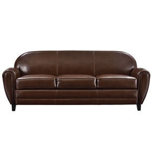 Canapé 3 places marron en croute de cuir enduite - club