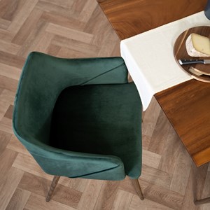 Lot de 2 chaises avec accoudoirs en velours vert foncé - daisy