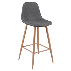 Lot de 2 chaises de bar 72.5 cm en tissu gris - fredrik