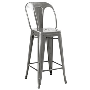 Lot de 2 chaises pour îlot central 67 cm en métal chrome - indus