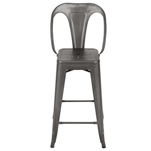 Lot de 2 chaises pour îlot central 67 cm en métal gris acier - indus