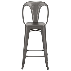 Lot de 2 chaises pour îlot central 67 cm en métal gris acier - indus