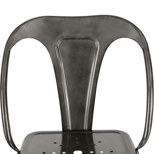 Lot de 2 chaises pour îlot central 67 cm en métal gris anthracite - indus