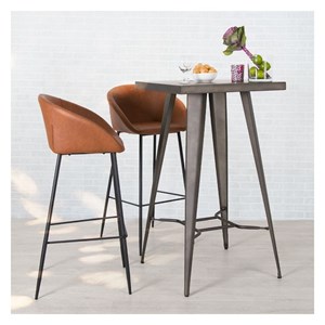 Lot de 2 chaises de bar 75 cm en cuir synthétique marron - kalba