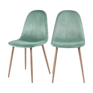 Lot de 2 chaises en velours vert d'eau - fredrik