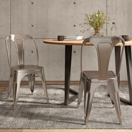 Lot de 2 chaises en métal chromé - indus