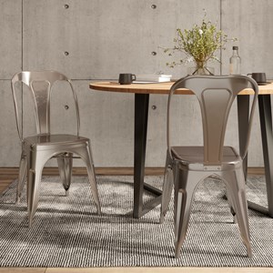 Lot de 2 chaises en métal chromé - indus