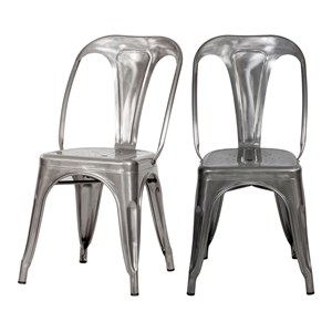 Lot de 2 chaises en métal chromé - indus