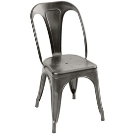Lot de 2 chaises en métal gris - indus