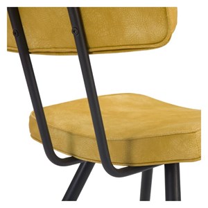 Lot de 2 chaises en cuir synthétique jaune - texas