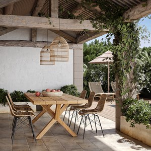 Lot de 2 chaises en résine tressée marron - tiptur