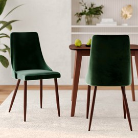 Lot de 2 chaises en velours vert - vinni
