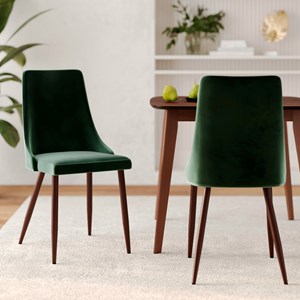 Lot de 2 chaises en velours vert - vinni