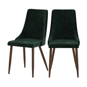 Lot de 2 chaises en velours vert - vinni