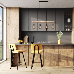 Lot de 2 chaises de bar mi-hauteur 66 cm cuir synthétique jaune - texas