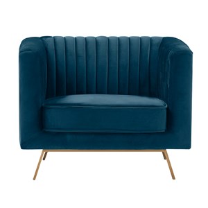 Fauteuil en velours bleu foncé - gatsby