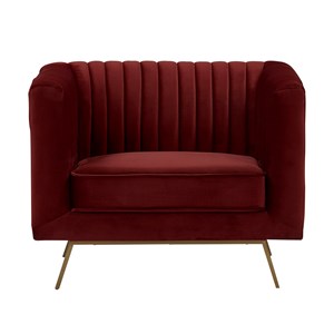 Fauteuil en velours bordeaux - gatsby