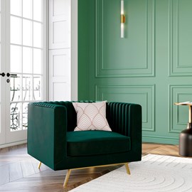 Fauteuil en velours vert foncé - gatsby