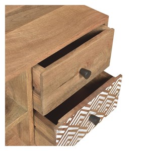 Meuble tv en bois de manguier à motifs 117 cm - tali