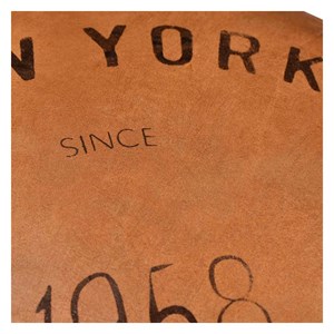 Pouf rond en cuir marron d42 cm - bally