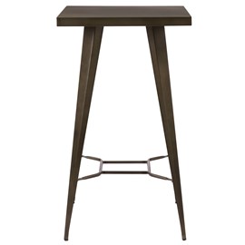Table de bar carrée 2 personnes en métal gris métallisé 60 cm - indus