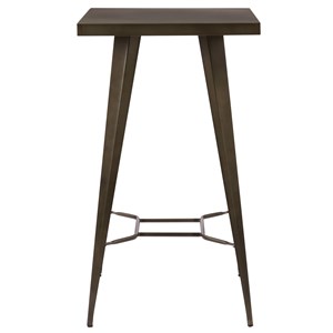 Table de bar carrée 2 personnes en métal gris métallisé 60 cm - indus