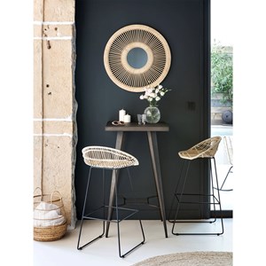 Table de bar carrée 2 personnes en métal gris métallisé 60 cm - indus