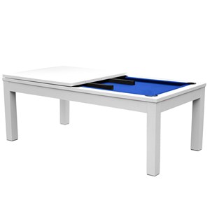 Table de billard convertible blanche tapis bleu - eddie
